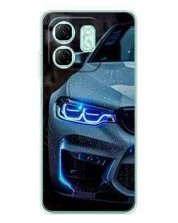 Чехол для Infinix Smart 9 с картинкой «Взгляд BMW с синими фарами» Чехол для Infinix Smart 9 с картинкой «Взгляд BMW с синими фарами»