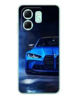 Чехол для Infinix Smart 9 с картинкой «Голубая BMW M4» Чехол для Infinix Smart 9 с картинкой «Голубая BMW M4»