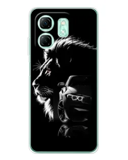 Чехол для Infinix Smart 9 с картинкой «BMW и лев» Чехол для Infinix Smart 9 с картинкой «BMW и лев»