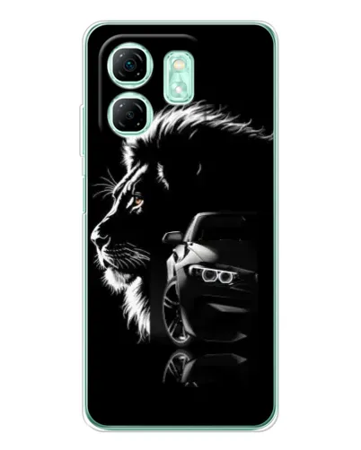 Чехол для Infinix Smart 9 с картинкой «BMW и лев» Чехол для Infinix Smart 9 с картинкой «BMW и лев»