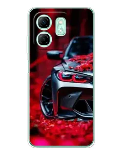 Чехол для Infinix Smart 9 с картинкой «Спортивная BMW и цветы» Чехол для Infinix Smart 9 с картинкой «Спортивная BMW и цветы»