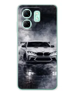Чехол для Infinix Smart 9 с картинкой «BMW сквозь туман» Чехол для Infinix Smart 9 с картинкой «BMW сквозь туман»
