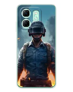 Чехол для Infinix Smart 9 с картинкой «PUBG — реалистичный герой»
