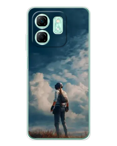 Чехол для Infinix Smart 9 с картинкой «Герой PUBG на скале»