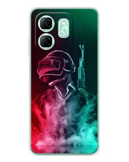 Чехол для Infinix Smart 9 с картинкой «PUBG — огненный воин»