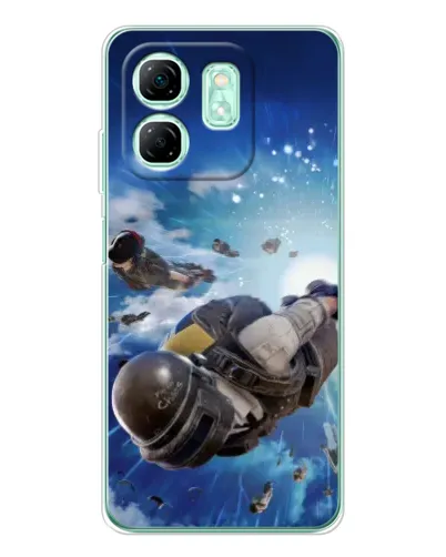 Чехол для Infinix Smart 9 с картинкой «Десант PUBG — прыжок»