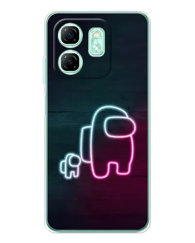 Чехол для Infinix Smart 9 с картинкой «Among Us неон-арт»