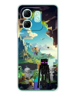 Чехол для Infinix Smart 9 с картинкой «Эндермен в лесу»