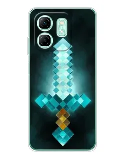 Чехол для Infinix Smart 9 с картинкой «Алмазный меч неон»