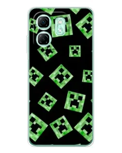 Чехол для Infinix Smart 9 с картинкой «Паттерн с криперами»