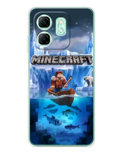Чехол для Infinix Smart 9 с картинкой «Minecraft ледяной мир» Чехол для Infinix Smart 9 с картинкой «Minecraft ледяной мир»