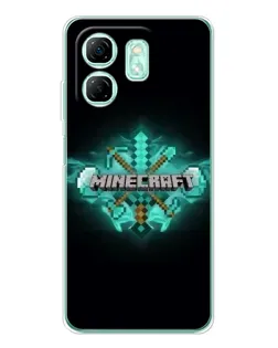 Чехол для Infinix Smart 9 с картинкой «Minecraft Diamond лого»