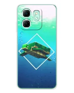 Чехол для Infinix Smart 9 с картинкой «Черепаха Minecraft»