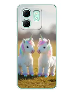 Чехол для Infinix Smart 9 с картинкой «Пара единорогов»