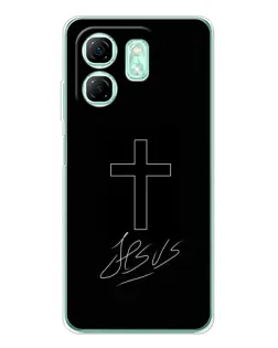 Чехол для Infinix Smart 9 с картинкой «Графический крест Jesus»