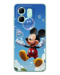 Чехол для Infinix Smart 9 с картинкой «Mickey и мыльные пузыри»