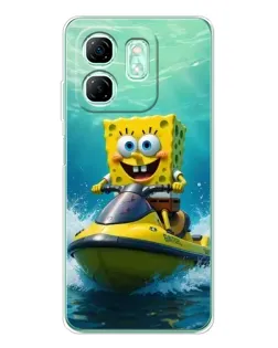 Чехол для Infinix Smart 9 с картинкой «Спанч Боб на гидроцикле» Чехол для Infinix Smart 9 с картинкой «Спанч Боб на гидроцикле»