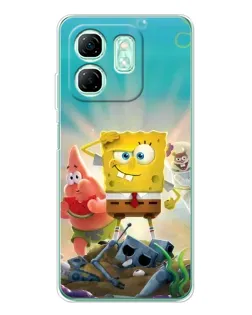 Чехол для Infinix Smart 9 с картинкой «Спанч Боб победитель»