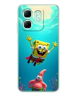 Чехол для Infinix Smart 9 с картинкой «Спанч Боб под водой»