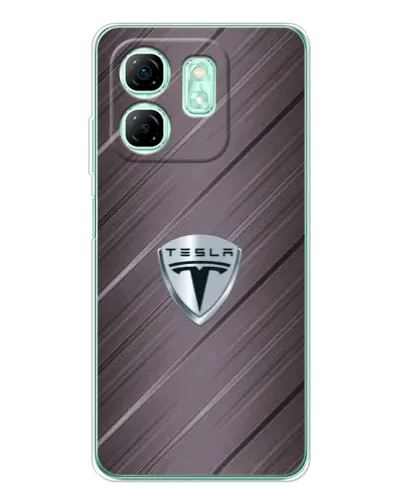 Чехол для Infinix Smart 9 с картинкой «Металлическая текстура Tesla»