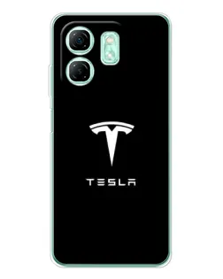 Чехол для Infinix Smart 9 с картинкой «Tesla White Logo»