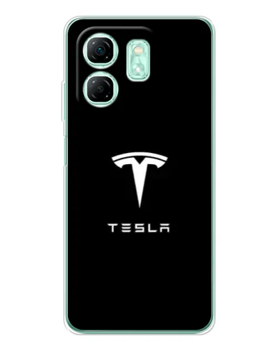 Чехол для Infinix Smart 9 с картинкой «Tesla White Logo»