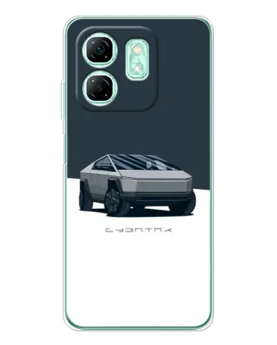 Чехол для Infinix Smart 9 с картинкой «Серебристый Cybertruck Tesla»