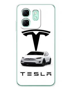 Чехол для Infinix Smart 9 с картинкой «Tesla White Style»