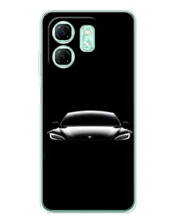 Чехол для Infinix Smart 9 с картинкой «Фары Tesla Night»
