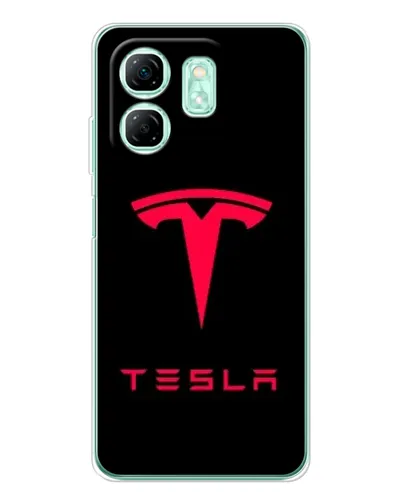 Чехол для Infinix Smart 9 с картинкой «Tesla Red Logo»