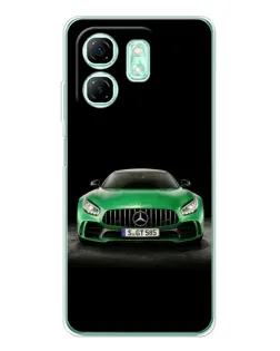 Чехол для Infinix Smart 9 с картинкой «Mercedes — неоновый лого»