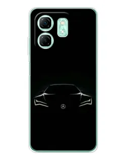 Чехол для Infinix Smart 9 с картинкой «Mercedes — силуэт авто»