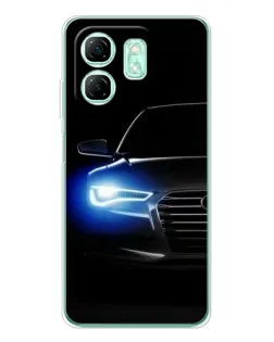 Чехол для Infinix Smart 9 с картинкой «Неоновый взгляд Audi»