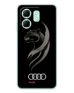 Чехол для Infinix Smart 9 с картинкой «Графика — пантера и Audi»