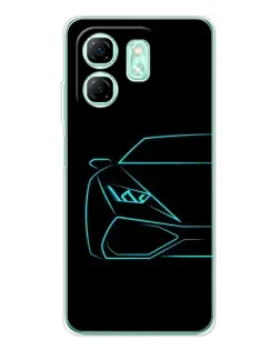 Чехол для Infinix Smart 9 с картинкой «Голубой силуэт Lamborghini» Чехол для Infinix Smart 9 с картинкой «Голубой силуэт Lamborghini»