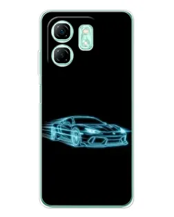 Чехол для Infinix Smart 9 с картинкой «Неоновый контур Lamborghini» Чехол для Infinix Smart 9 с картинкой «Неоновый контур Lamborghini»