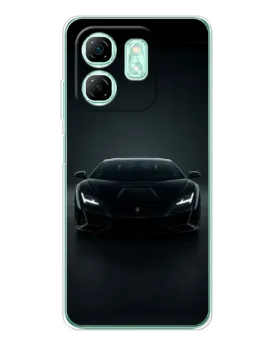 Чехол для Infinix Smart 9 с картинкой «Черный Lamborghini Aventador»