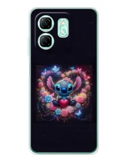 Чехол для Infinix Smart 9 с картинкой «Stitch в цветах»