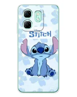 Чехол для Infinix Smart 9 с картинкой «Stitch среди цветов»