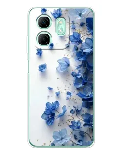 Чехол для Infinix Smart 9 с картинкой «Голубой цветочный каскад» Чехол для Infinix Smart 9 с картинкой «Голубой цветочный каскад»