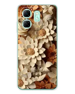 Чехол для Infinix Smart 9 с картинкой «Бежевый флористический декор» Чехол для Infinix Smart 9 с картинкой «Бежевый флористический декор»
