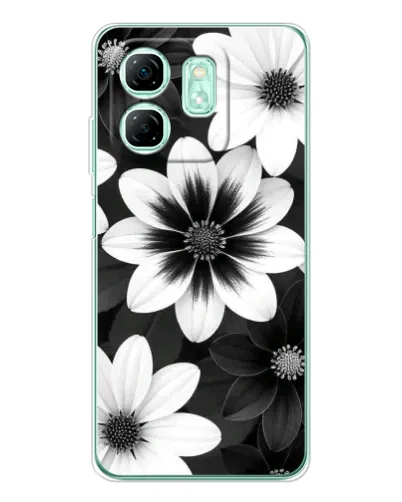 Чехол для Infinix Smart 9 с картинкой «Монохромные астры»