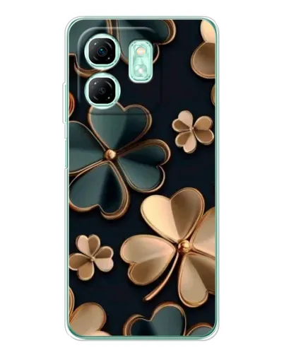 Чехол для Infinix Smart 9 с картинкой «Клевер в золоте»