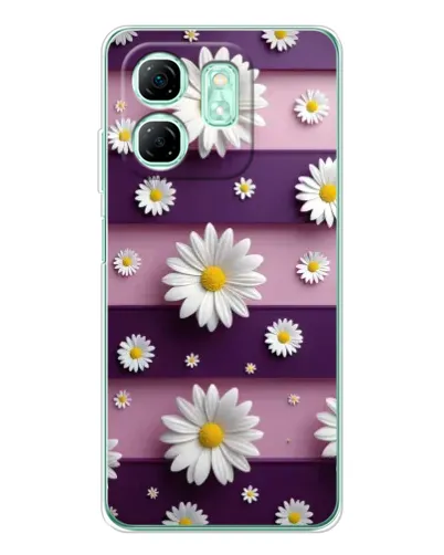 Чехол для Infinix Smart 9 с картинкой «Ромашки на фиолетовом»