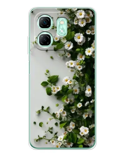 Чехол для Infinix Smart 9 с картинкой «Ветка мелких белых цветов»