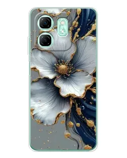 Чехол для Infinix Smart 9 с картинкой «Белый цветок и золотой флюид» Чехол для Infinix Smart 9 с картинкой «Белый цветок и золотой флюид»