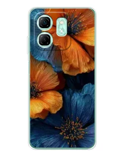Чехол для Infinix Smart 9 с картинкой «Яркая сине-оранжевая флора» Чехол для Infinix Smart 9 с картинкой «Яркая сине-оранжевая флора»