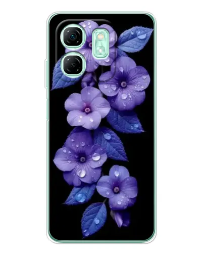 Чехол для Infinix Smart 9 с картинкой «Фиолетовые цветы с росою»