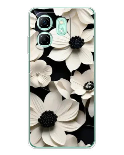 Чехол для Infinix Smart 9 с картинкой «Объемные белые цветы»