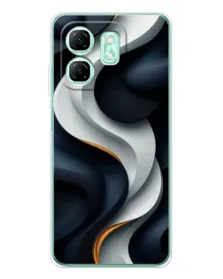 Чехол для Infinix Smart 9 с картинкой «Объемные черно-белые ленты» Чехол для Infinix Smart 9 с картинкой «Объемные черно-белые ленты»